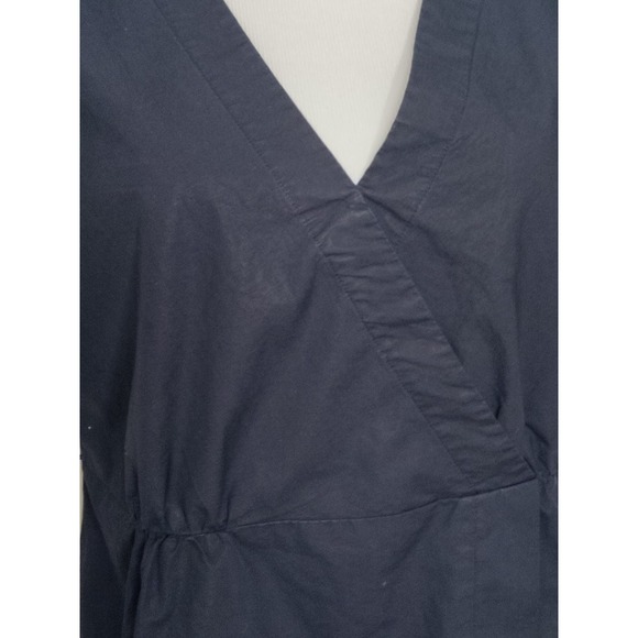 J. Crew black v-neck surplice faux wrap flutter sleeve top ruffle large - Picture 5 of 8